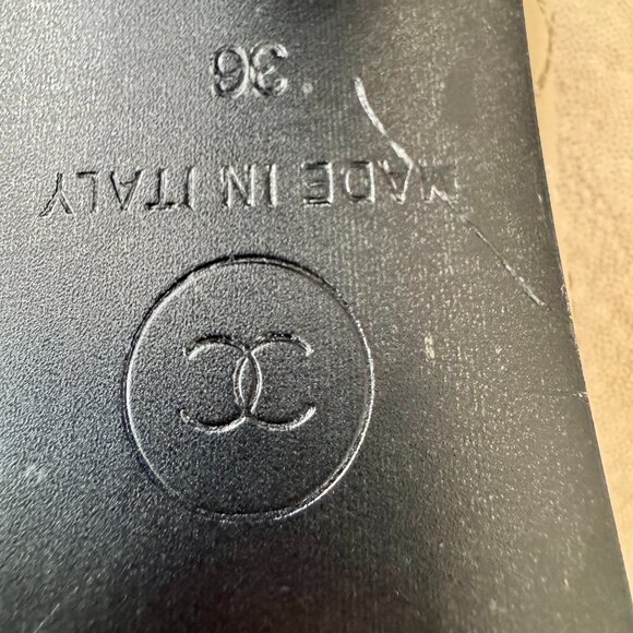 Classic Chanel Beige Lambskin Leather Mid Heels - Picture 8 of 10